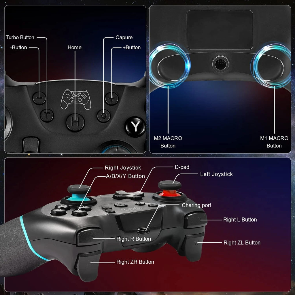 Wireless Bluetooth Gamepad for Nintendo Switch Pro