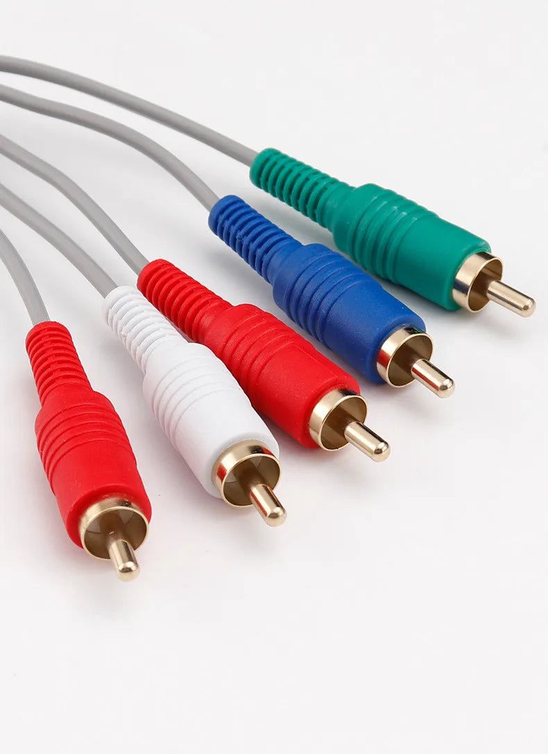 Games Display HD Vivid Color Clear Image Video Input TV Practical 5 Heads Component Cable For WII WIIU