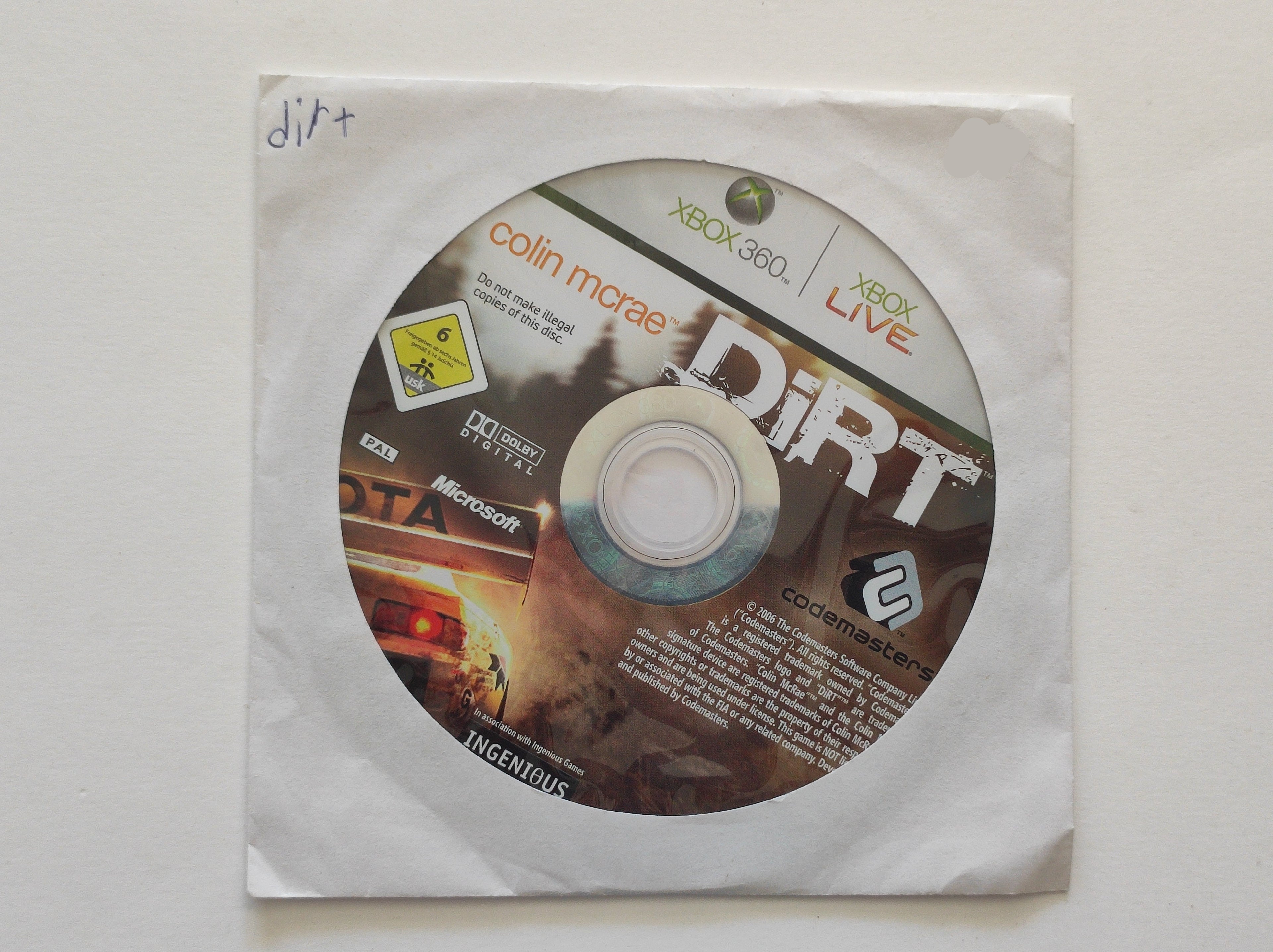 XBOX 360 -  Colin Mcrae Dirt