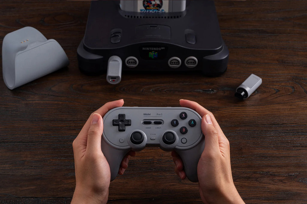 8BitDo Retro Receiver Adapter for N64 and Windows, Compatible with Xbox Series, Switch Pro and PS5/PS4 Controller on N64 Console