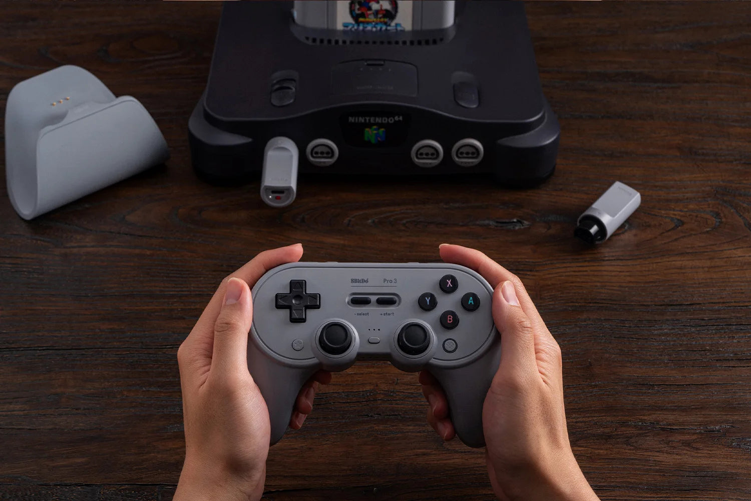 8BitDo Retro Receiver Adapter for N64 and Windows, Compatible with Xbox Series, Switch Pro and PS5/PS4 Controller on N64 Console