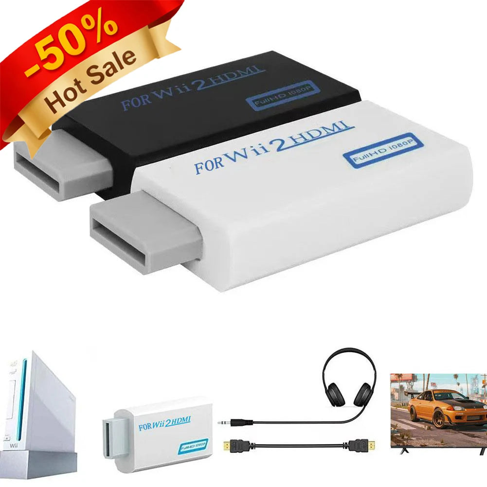 Wii to HDMI Adapter WII to Hdmi Converter Connect Wii Console to HDMI Display Monitor with 3.5mm Audio