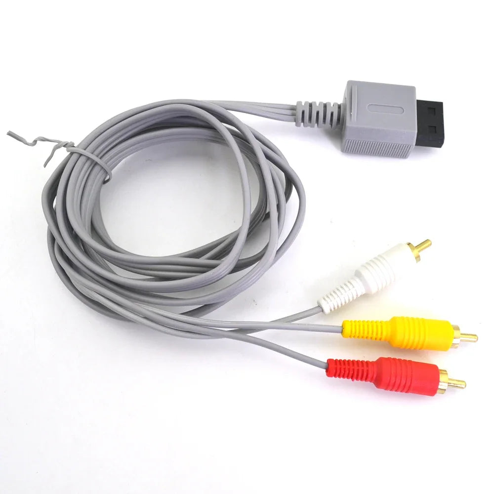 2pcs 1.8M Wii AV Component/Composite Cable, 3RCA 480p Video Audio Cord for Wii Console/HDTV/Retro Gaming Setup