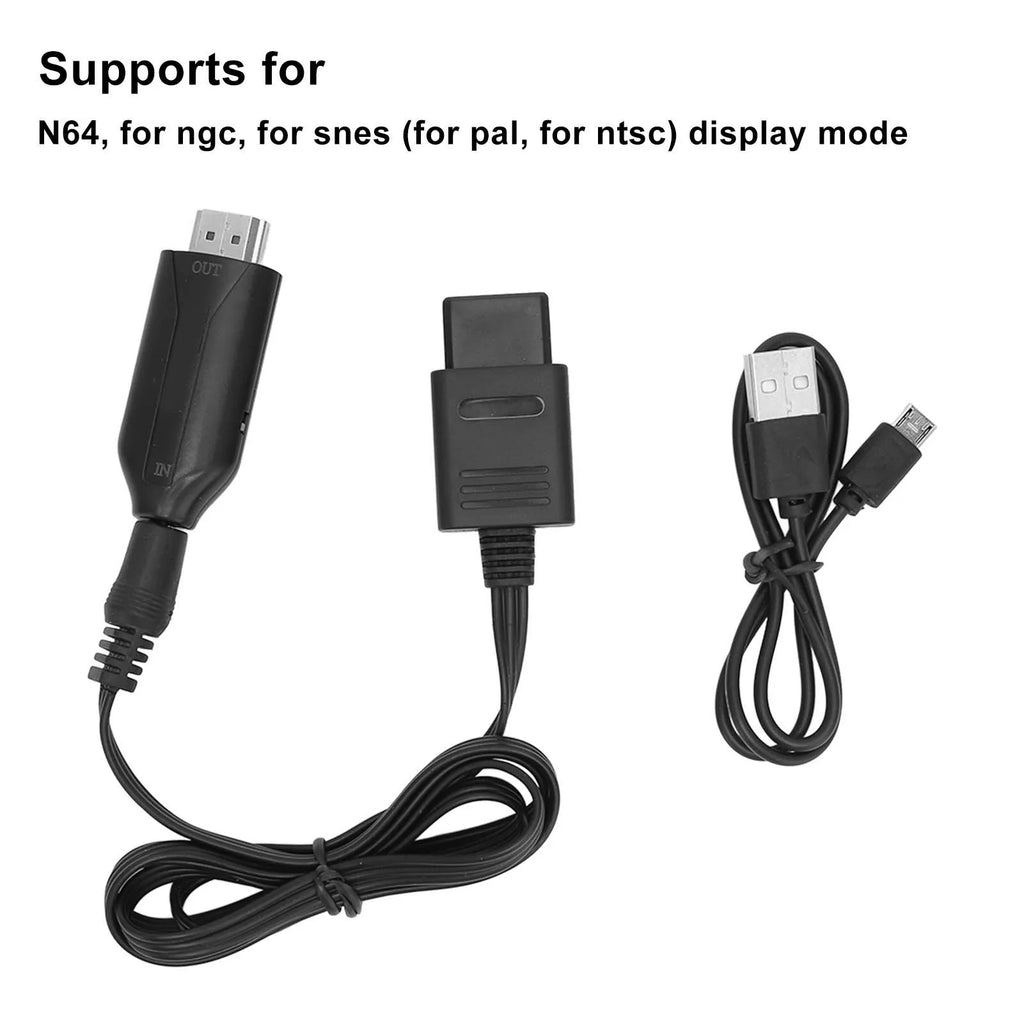 N64 SNES NGC to HDMI Converter 3 Display Modes 1080P Plug Play HD Video Adapter with Power Cord for Game Console TV
