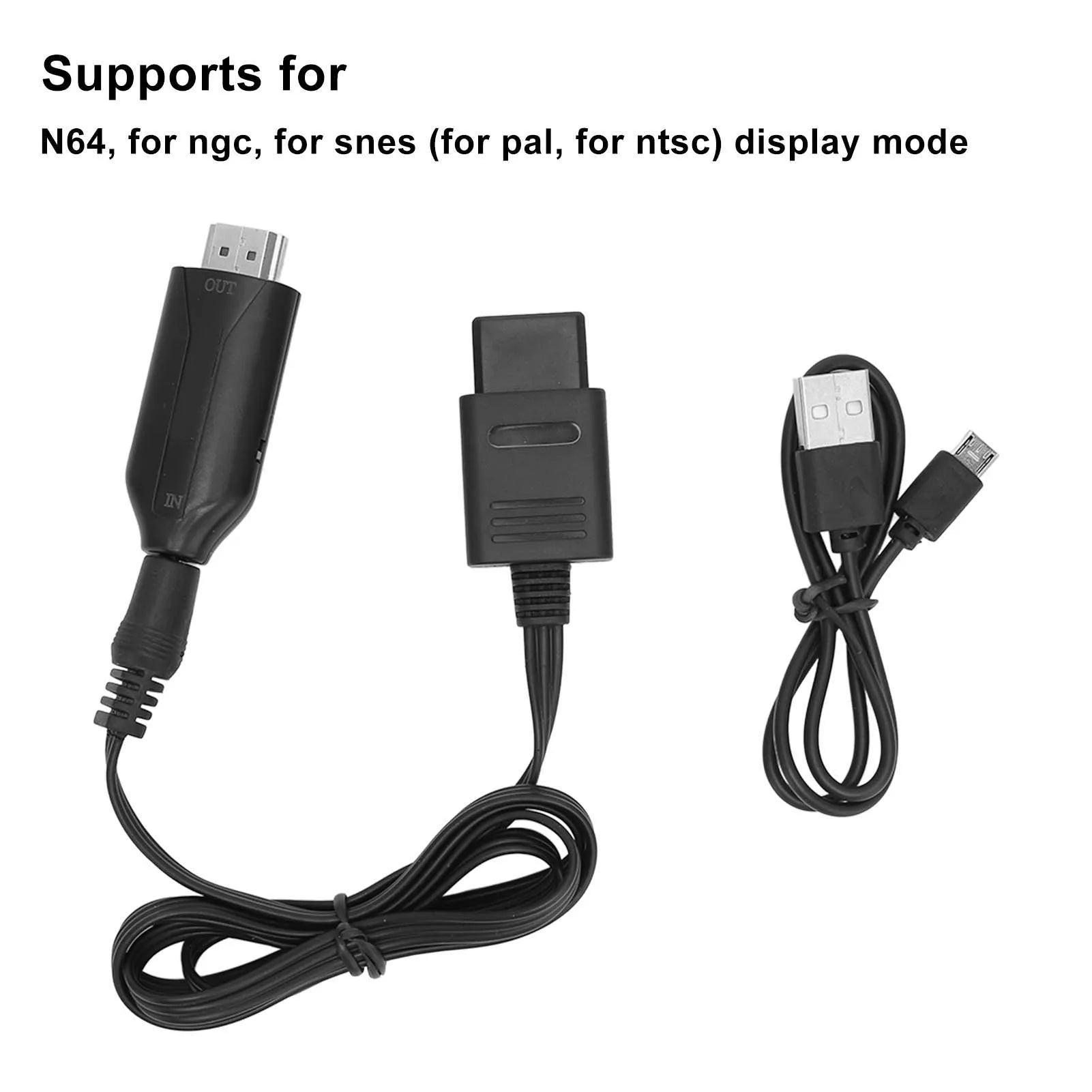 N64 SNES NGC to HDMI Converter 3 Display Modes 1080P Plug Play HD Video Adapter with Power Cord for Game Console TV