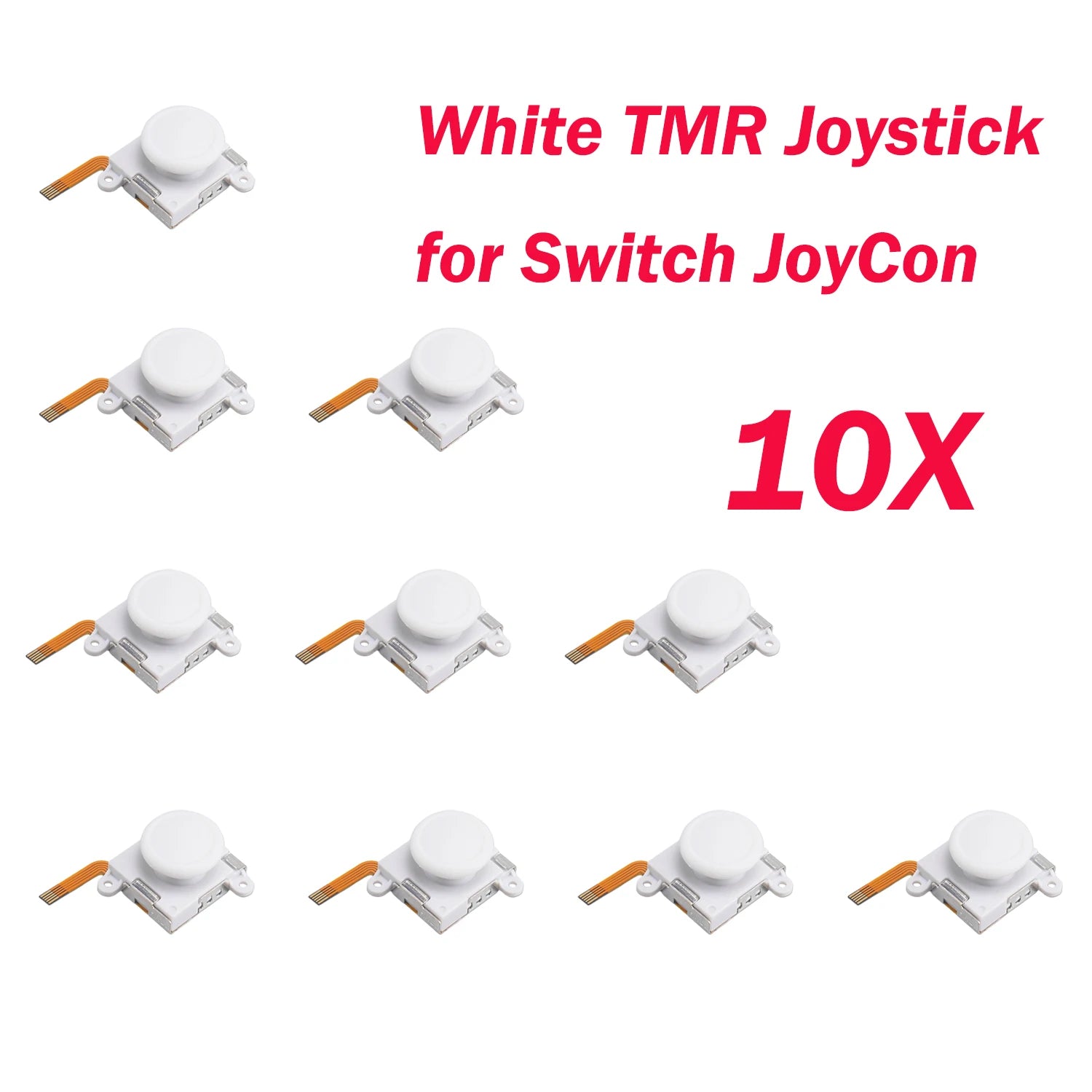 2/4/10pcs K-SILVER JS19 TMR Electromagnetic Joystick for Switch/NS OLED JoyCon NS Lite Replacement 3D Analog White ThumbStick