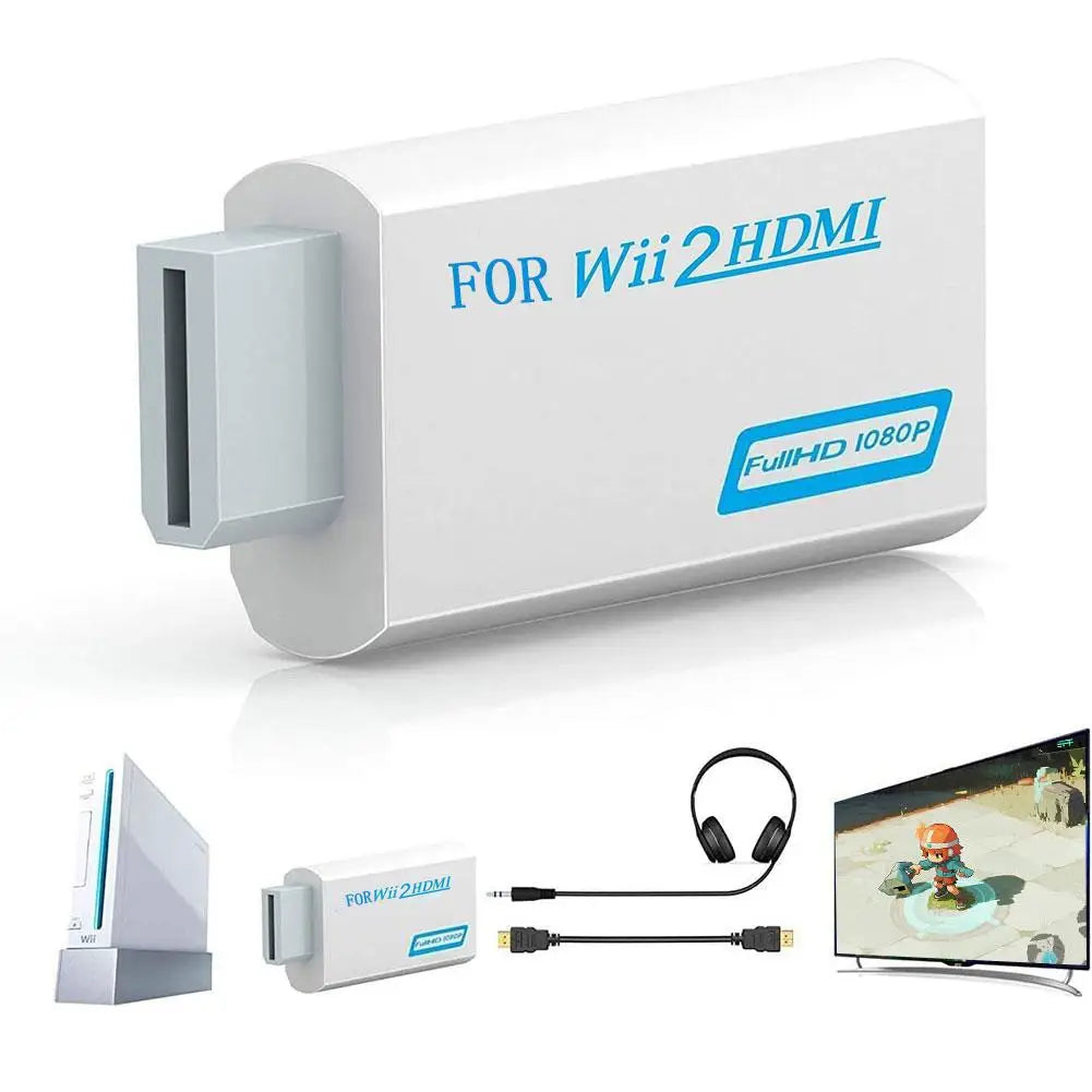Wii to HDMI Adapter WII to Hdmi Converter Connect Wii Console to HDMI Display Monitor with 3.5mm Audio
