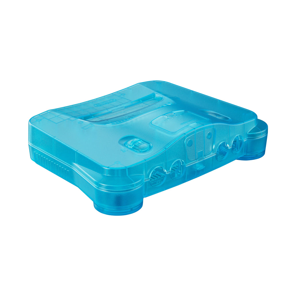 Bitfunx Transparent Ice Blue N64 Replacement Shell Protective Housing for Nintendo64 Retro Game Console All Version
