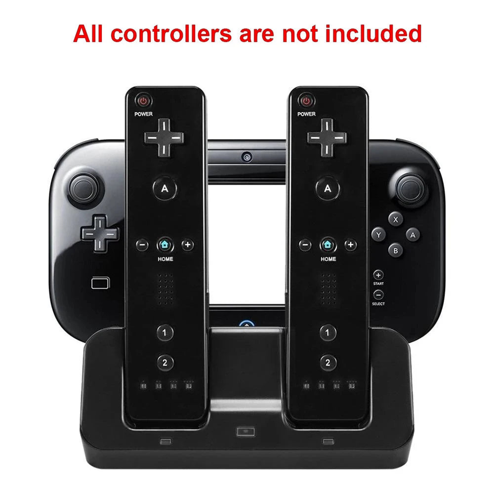 3 In 1 Charging Dock Station For Wii U Pad For WIIU Remote Controller Charge Base Stand With LED Indicator