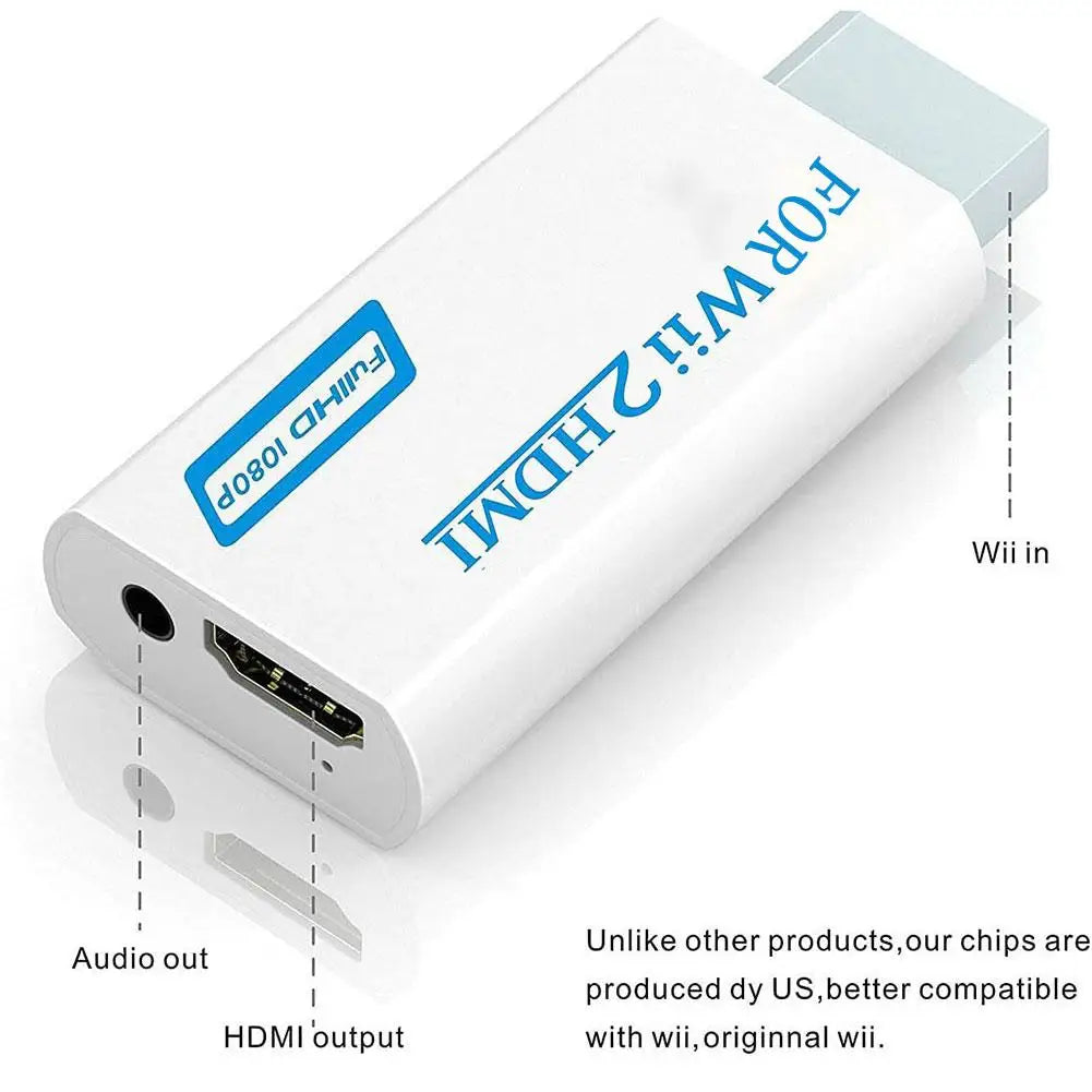 Wii to HDMI Adapter WII to Hdmi Converter Connect Wii Console to HDMI Display Monitor with 3.5mm Audio