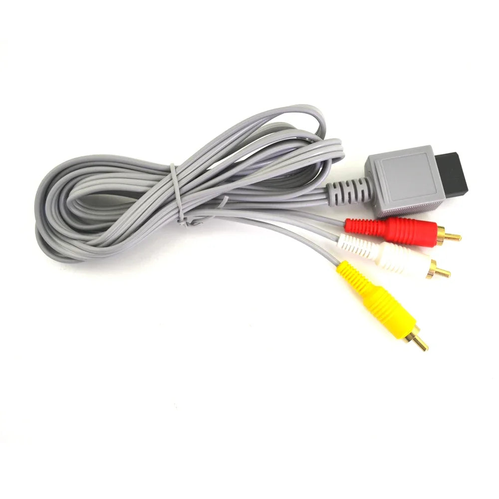 2pcs 1.8M Wii AV Component/Composite Cable, 3RCA 480p Video Audio Cord for Wii Console/HDTV/Retro Gaming Setup