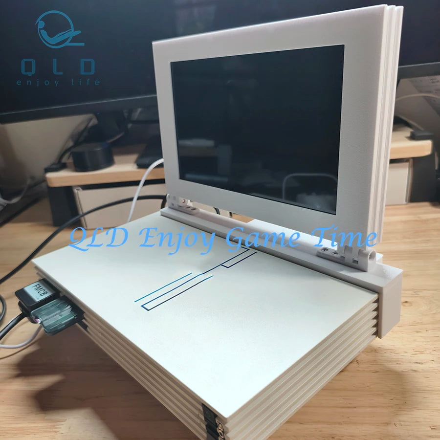 10.1 Inch Portable Display, PS2 Retro Arcade Game Console Screen, 16:9 Mini Monitor with Stereo for PS 2 Thick Version