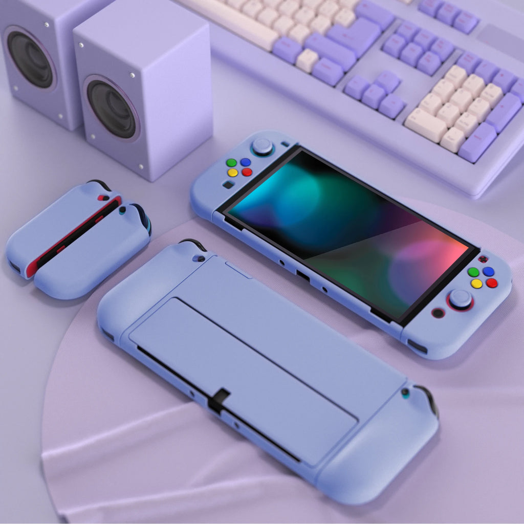 PlayVital AlterGrips Protective Slim Case Hard Shell for NS Switch OLED W/Thumb Grips & Button Caps - Classics SNES Style