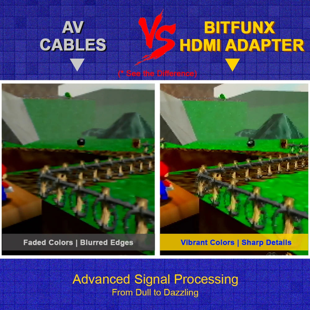 N64/SNES/NGC - NY: AV til HDMI adapter