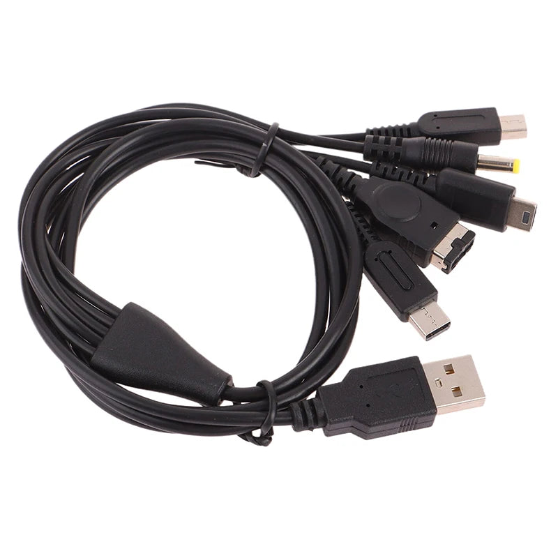 Ny: 5i1 USB Multi-Oplader 1.2M til - New 3DS XL, NDS Lite, NDSI, Wii U, GBA SP, PSP