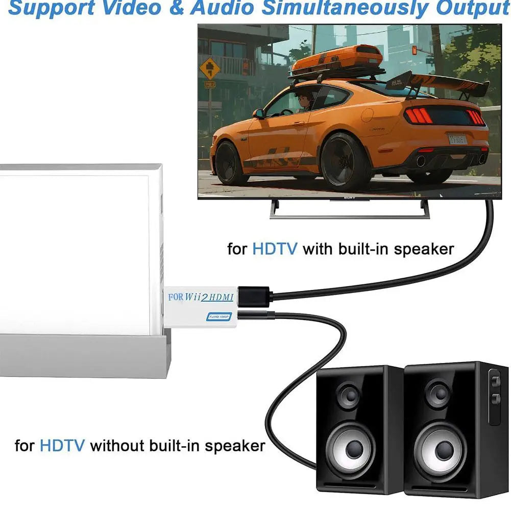 Wii to HDMI Adapter WII to Hdmi Converter Connect Wii Console to HDMI Display Monitor with 3.5mm Audio