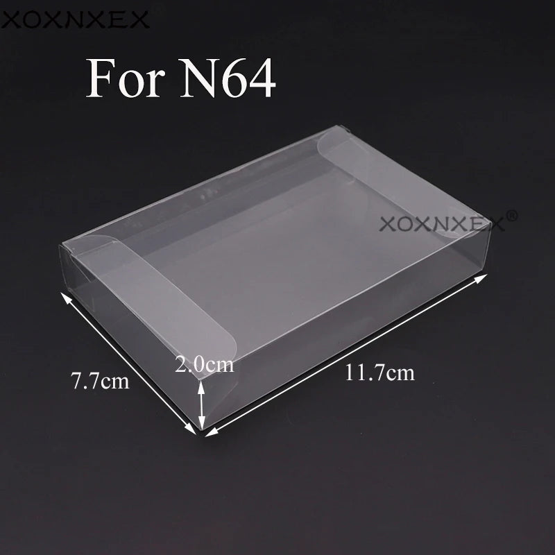 10pc/Lot Transparent Clear PET Plastic Box Protector Case Sleeve Cover For SNES N64 CIB Boxed Games Cartridge Box