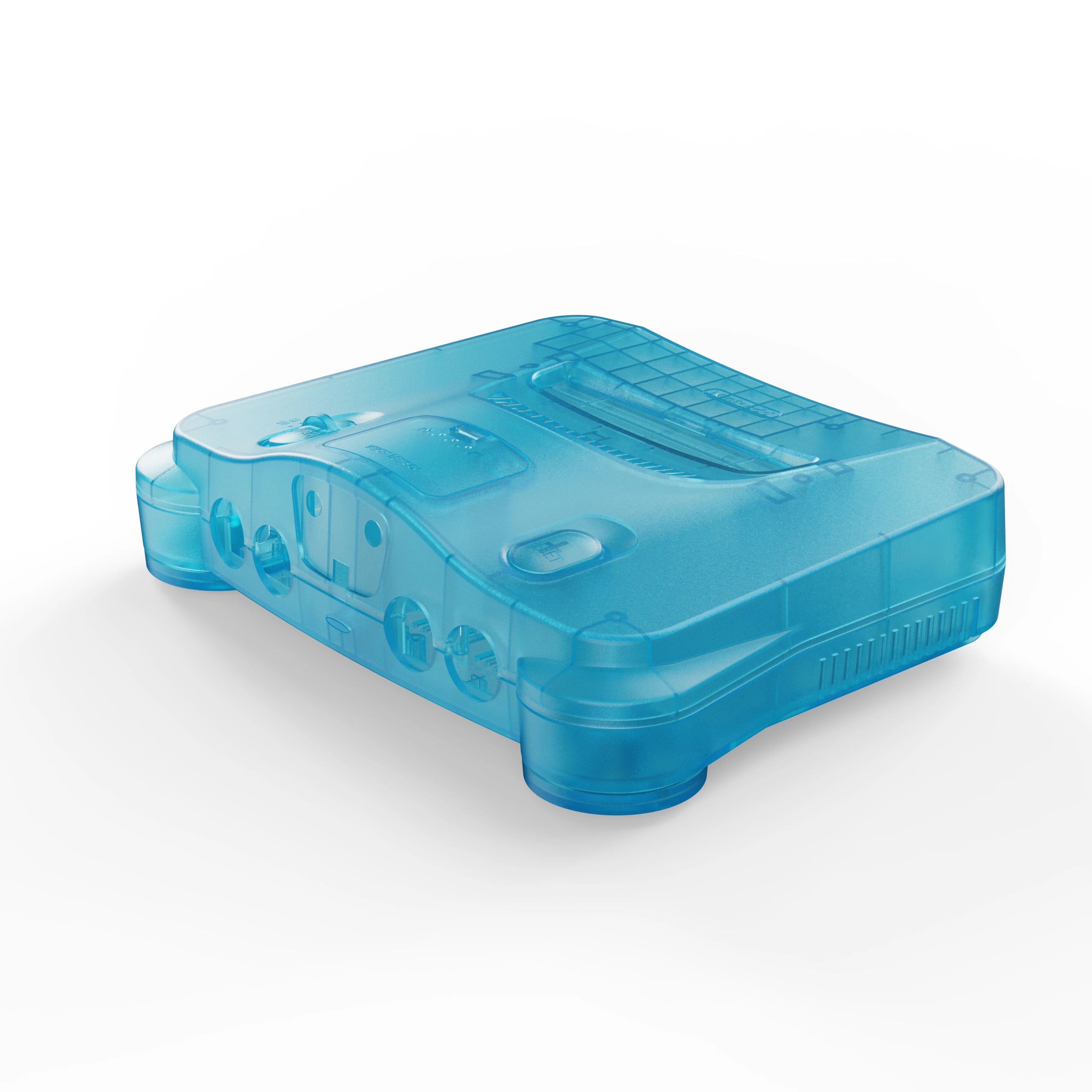 Bitfunx Transparent Ice Blue N64 Replacement Shell Protective Housing for Nintendo64 Retro Game Console All Version