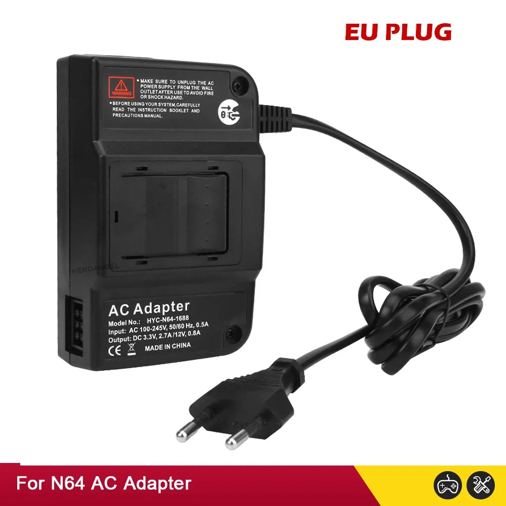 High Quality Wall Charger AC/DC Adapter Power Supply Game Charger For N64 Console AC Adaptor EU/US Plug Dropshipping