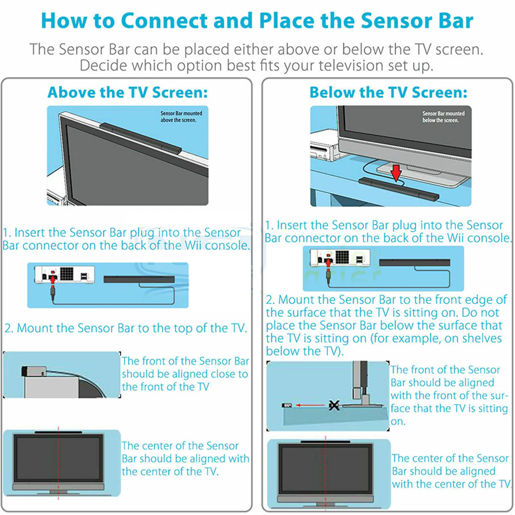 Wired Sensor Bar For Wii/Wii U Console Replacement Infrared Wired Remote Motion Sensor Bar Inductor Game Accessoies