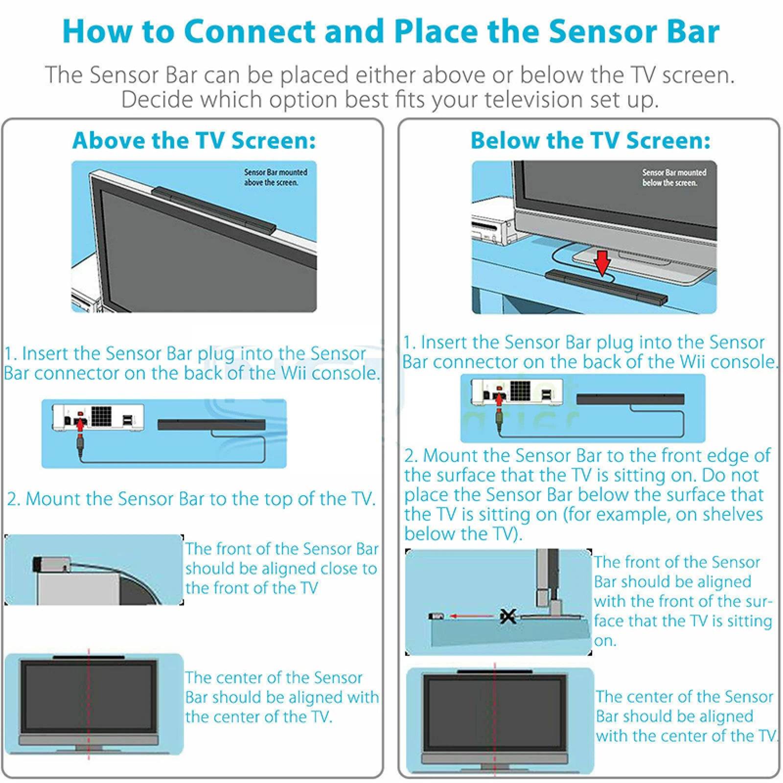 Wired Sensor Bar For Wii/Wii U Console Replacement Infrared Wired Remote Motion Sensor Bar Inductor Game Accessoies