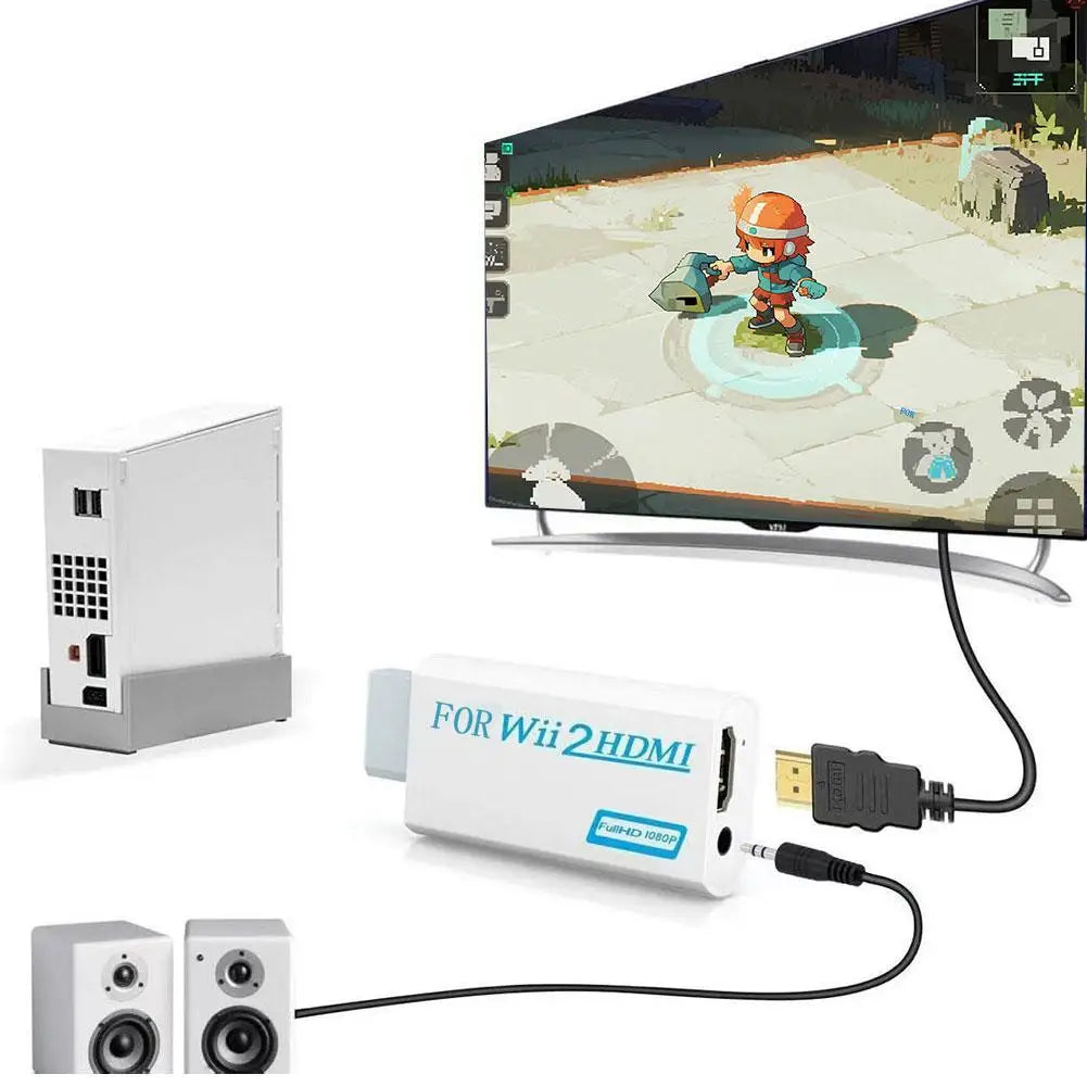 Wii to HDMI Adapter WII to Hdmi Converter Connect Wii Console to HDMI Display Monitor with 3.5mm Audio