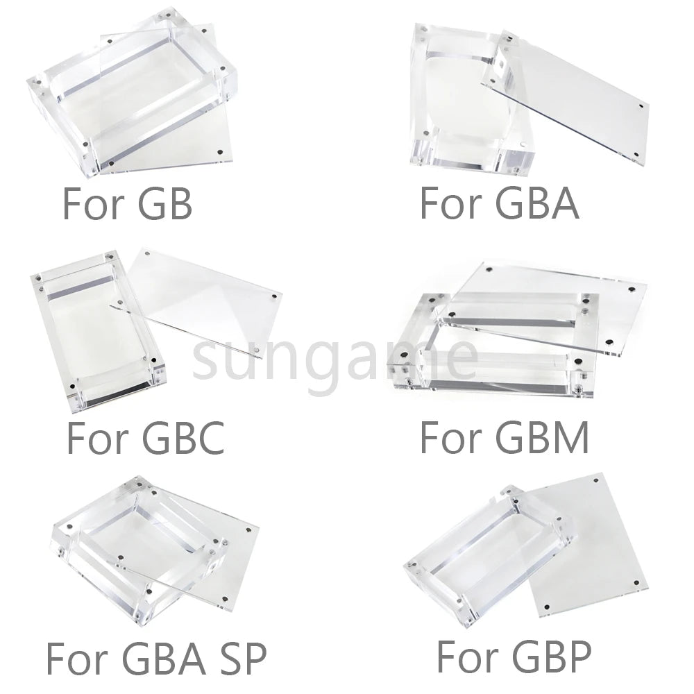 1set High Transparency Acrylic Magnetic Cover Console Storage Display Box for Gameboy GB GBA GBC GBM GBP GBA SP GW