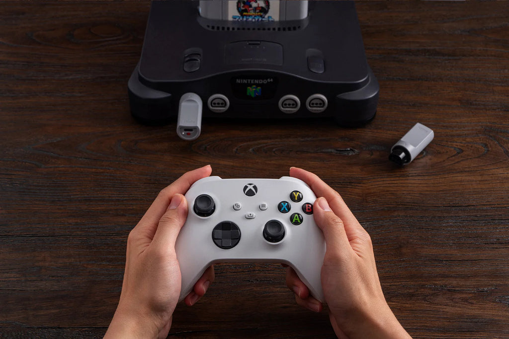 8BitDo Retro Receiver Adapter for N64 and Windows, Compatible with Xbox Series, Switch Pro and PS5/PS4 Controller on N64 Console