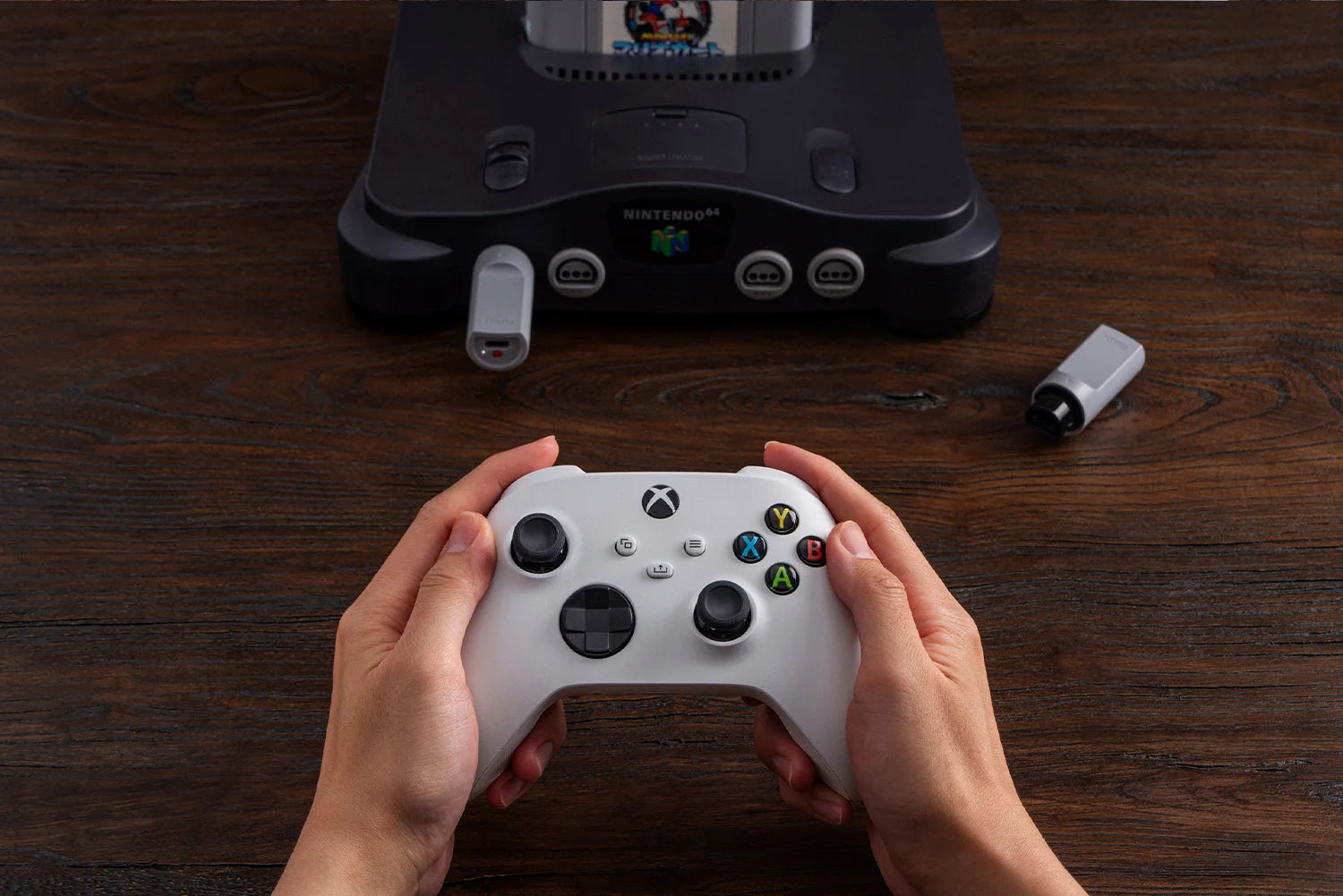 8BitDo Retro Receiver Adapter for N64 and Windows, Compatible with Xbox Series, Switch Pro and PS5/PS4 Controller on N64 Console
