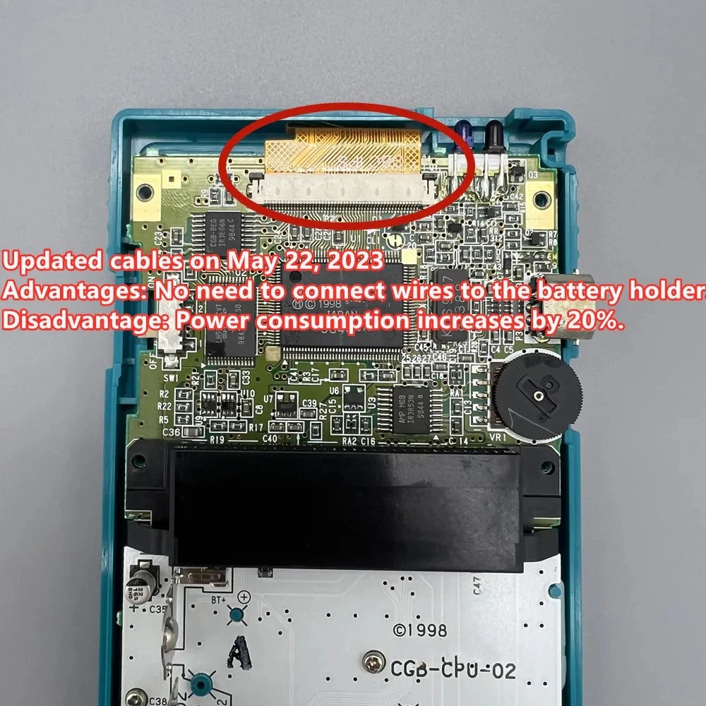 2.6 Inch IPS LCD Screen + New Housing for Gameboy Color GBC Console, Supports Pixel Display