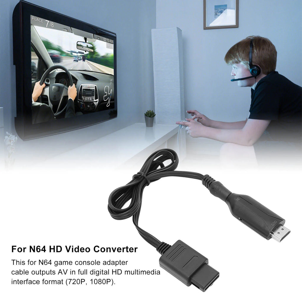 N64 SNES NGC to HDMI Converter 3 Display Modes 1080P Plug Play HD Video Adapter with Power Cord for Game Console TV
