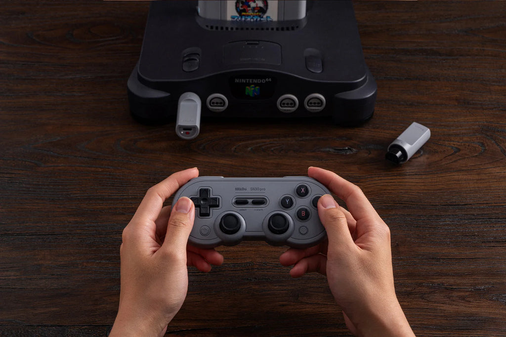 8BitDo Retro Receiver Adapter for N64 and Windows, Compatible with Xbox Series, Switch Pro and PS5/PS4 Controller on N64 Console