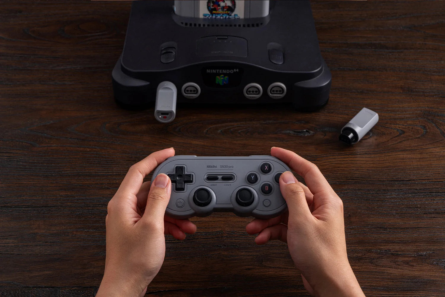 8BitDo Retro Receiver Adapter for N64 and Windows, Compatible with Xbox Series, Switch Pro and PS5/PS4 Controller on N64 Console