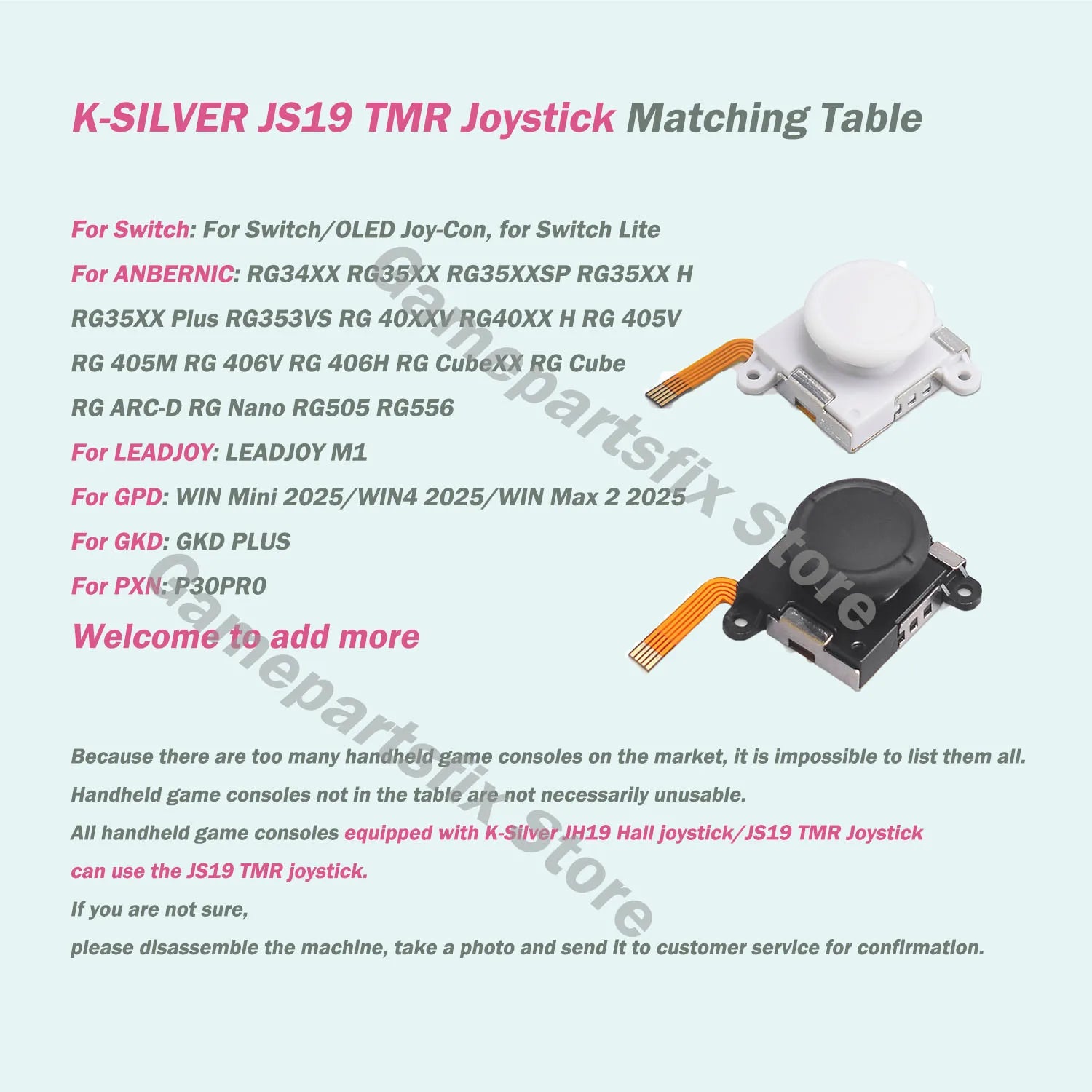 2/4/10pcs K-SILVER JS19 TMR Electromagnetic Joystick for Switch/NS OLED JoyCon NS Lite Replacement 3D Analog White ThumbStick