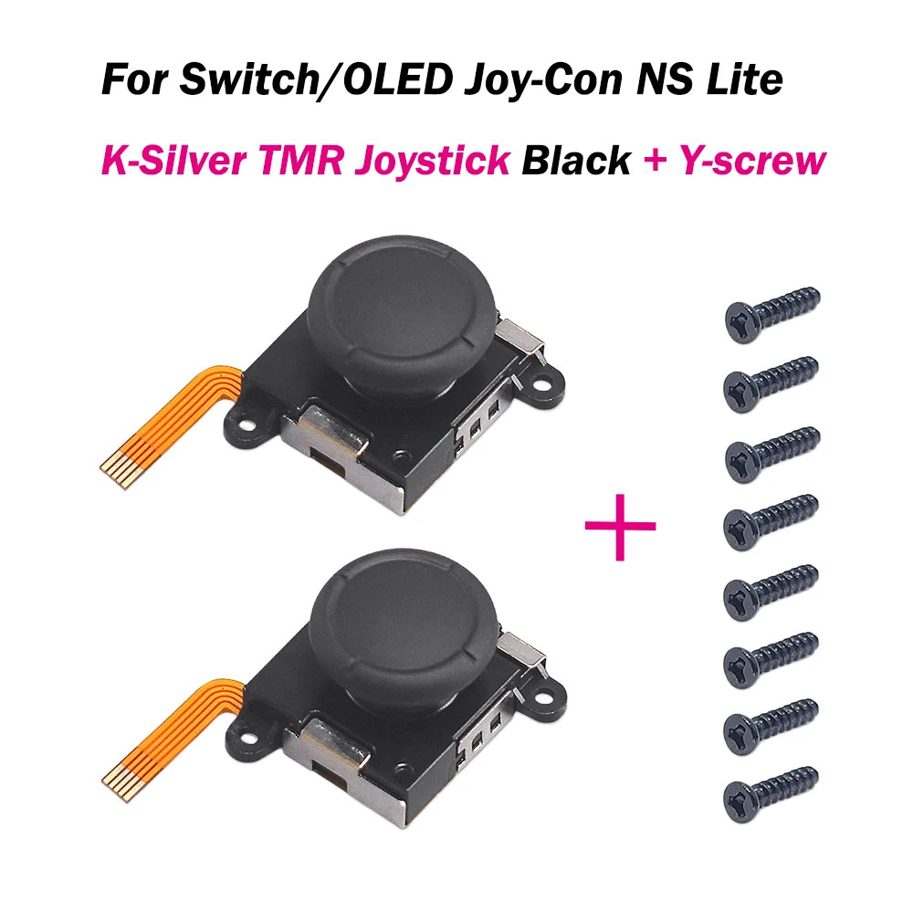 2/4/10pcs K-SILVER JS19 TMR Electromagnetic Joystick for Switch/NS OLED JoyCon NS Lite Replacement 3D Analog White ThumbStick