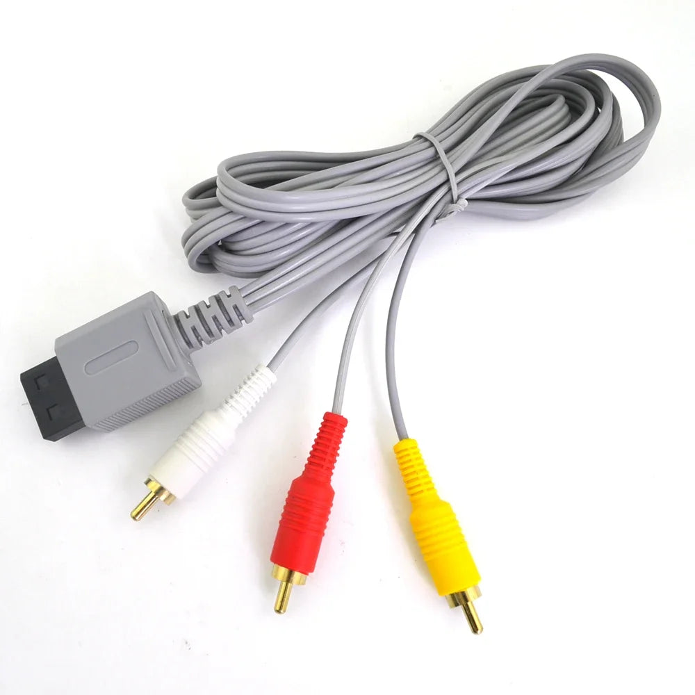 2pcs 1.8M Wii AV Component/Composite Cable, 3RCA 480p Video Audio Cord for Wii Console/HDTV/Retro Gaming Setup