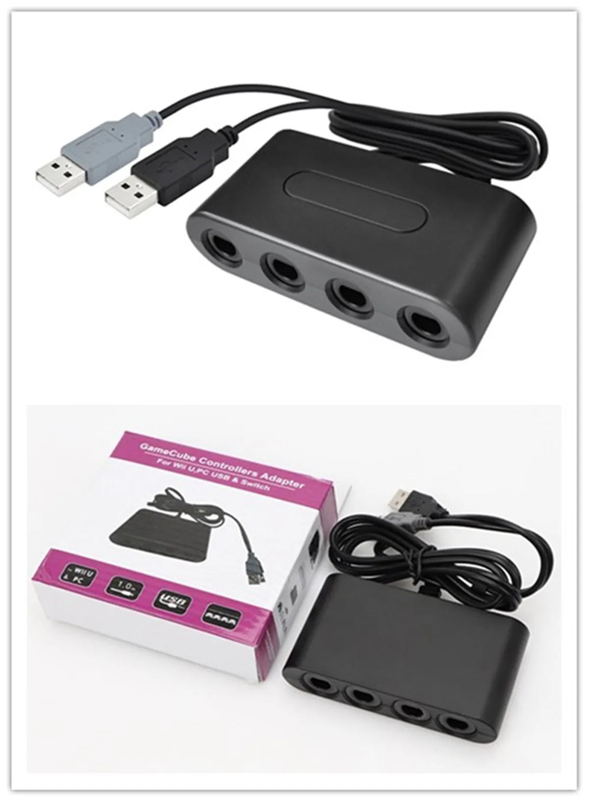 NGC Controller Adapter For Switch1/OLED/LITE Game-cube Converter TO WII U/PC/Support Turbo and Vibration 4 Ports Game Converter