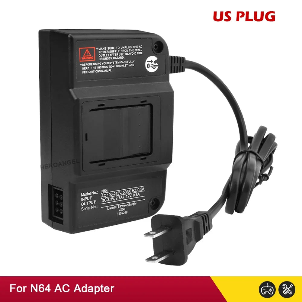 High Quality Wall Charger AC/DC Adapter Power Supply Game Charger For N64 Console AC Adaptor EU/US Plug Dropshipping