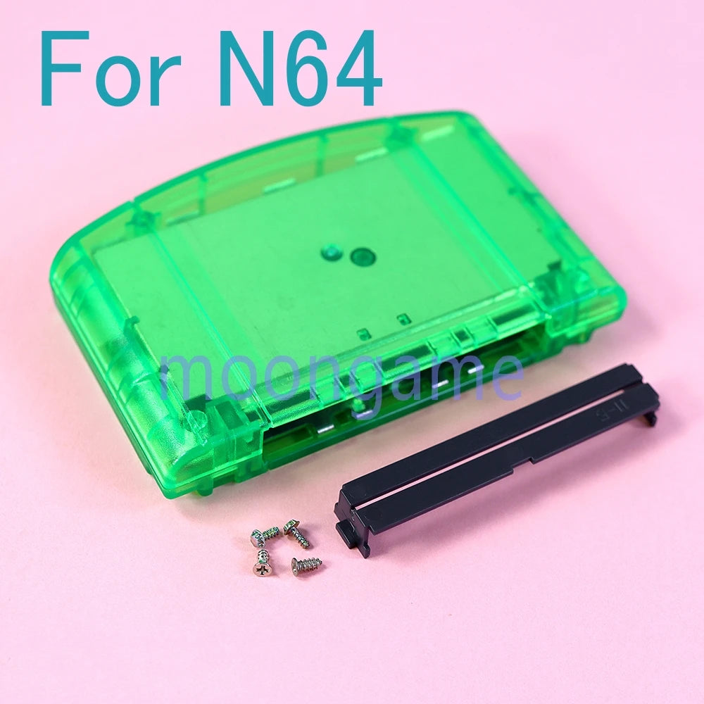 1set For N64 Housing Case Cartridge Game Card Shell Cover with Screws Red/Grey/Transparent Green/Transparent white
