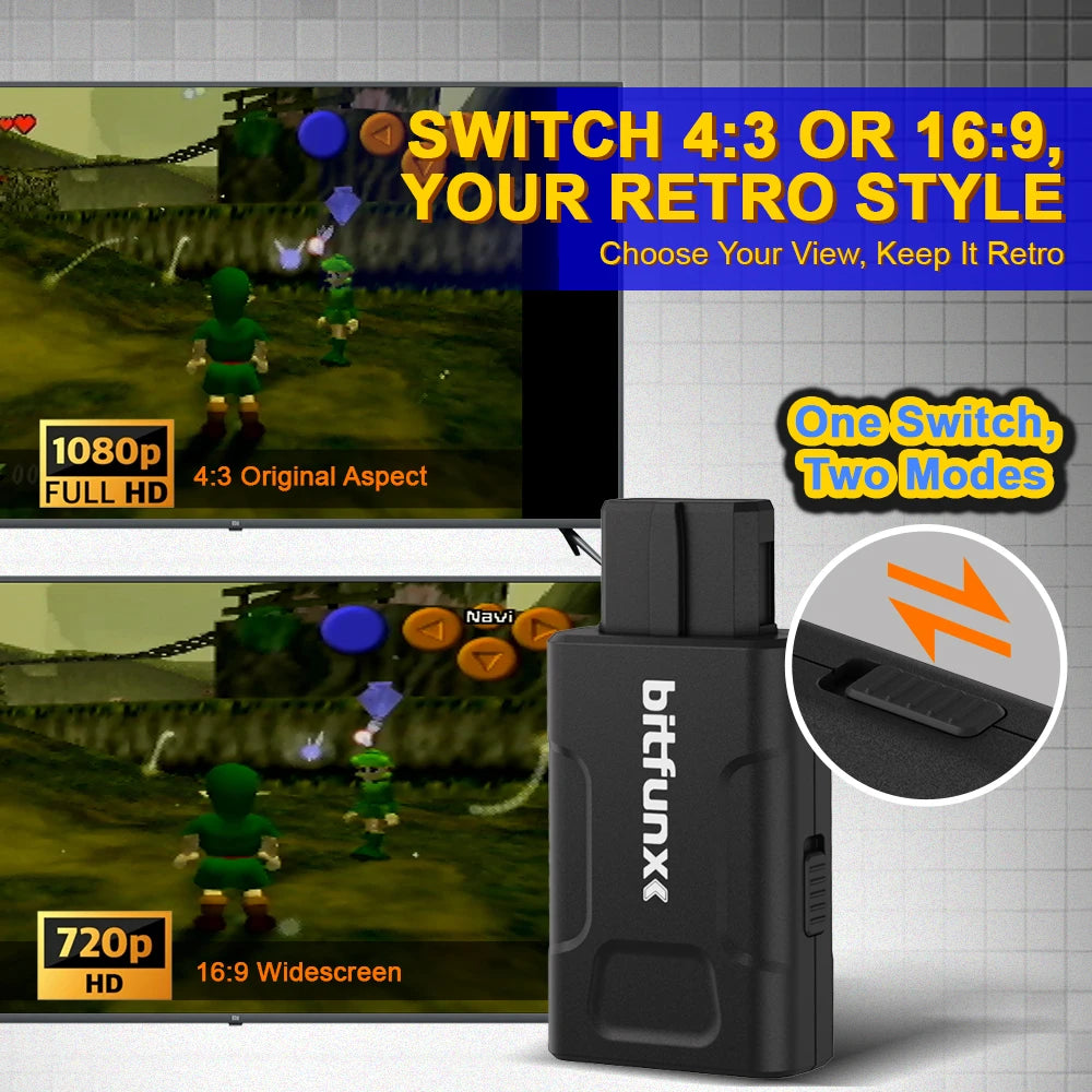 N64/SNES/NGC - NY: AV til HDMI adapter