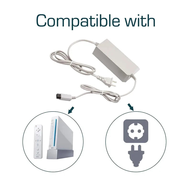 NEW EU US Plug Power AC Adapter for Wii Power Cord Replacement Power Supply Adapter for Wii Gaming Console
