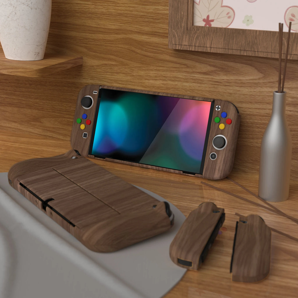 PlayVital AlterGrips Protective Slim Case Hard Shell for NS Switch OLED W/Thumb Grips & Button Caps - Classics SNES Style