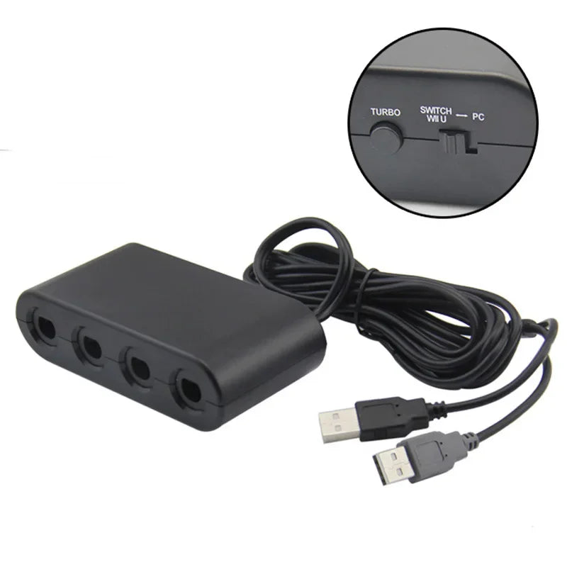 NGC Controller Adapter For Switch1/OLED/LITE Game-cube Converter TO WII U/PC/Support Turbo and Vibration 4 Ports Game Converter