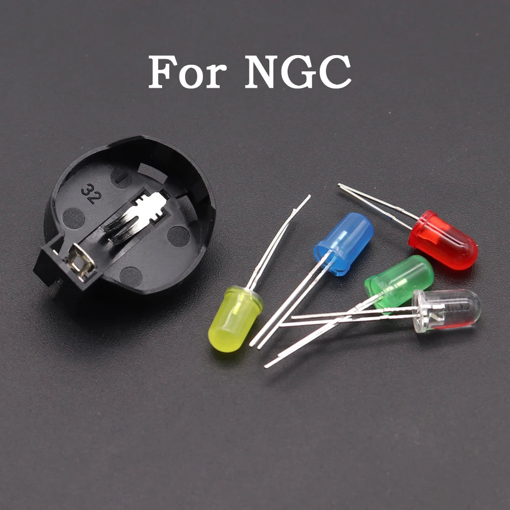 For  GAMECUBE BATTERY MOD + COLOR POWER LED KIT