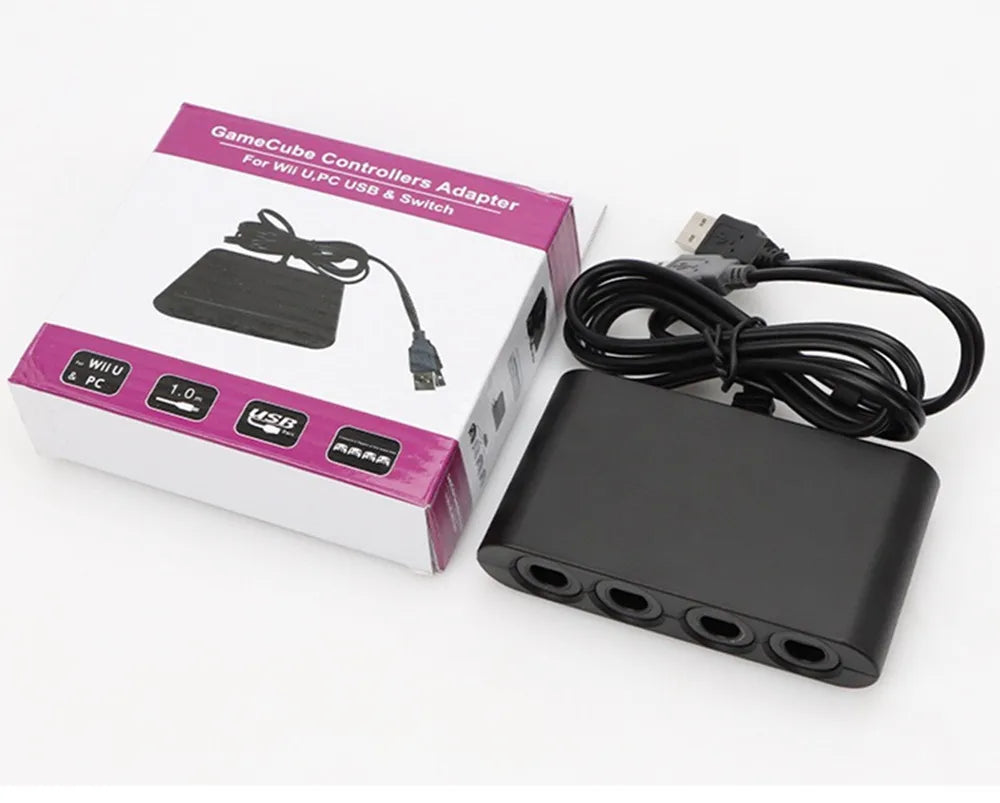 NGC Controller Adapter For Switch1/OLED/LITE Game-cube Converter TO WII U/PC/Support Turbo and Vibration 4 Ports Game Converter