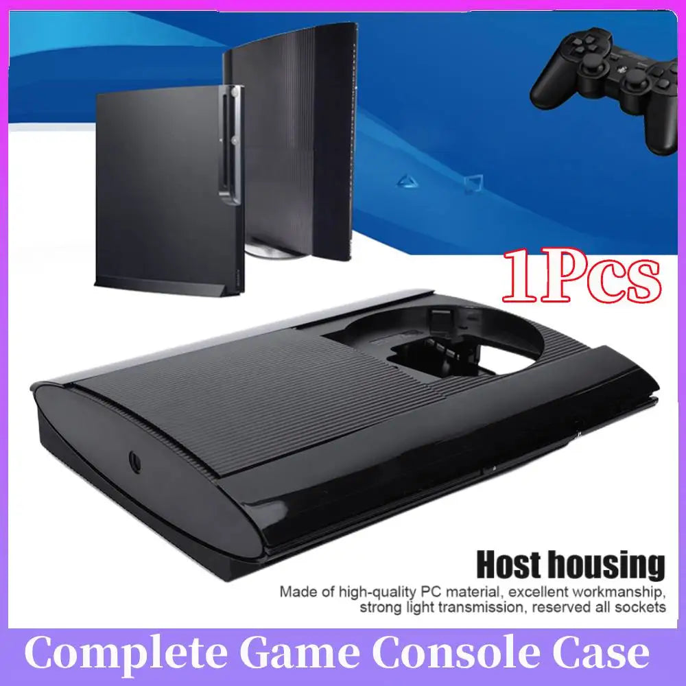 Complete Housing Shell Case Full Kit Game Console Case New Console Faceplate Cover Black with Screws for PS3 Super Slim 4K 4000