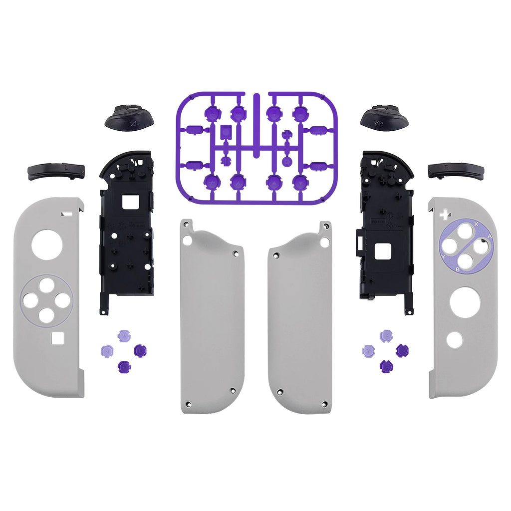 eXtremeRate Housing Shell Case With Full Set Buttons for NS Switch JoyCon & OLED - Classics SNES Style