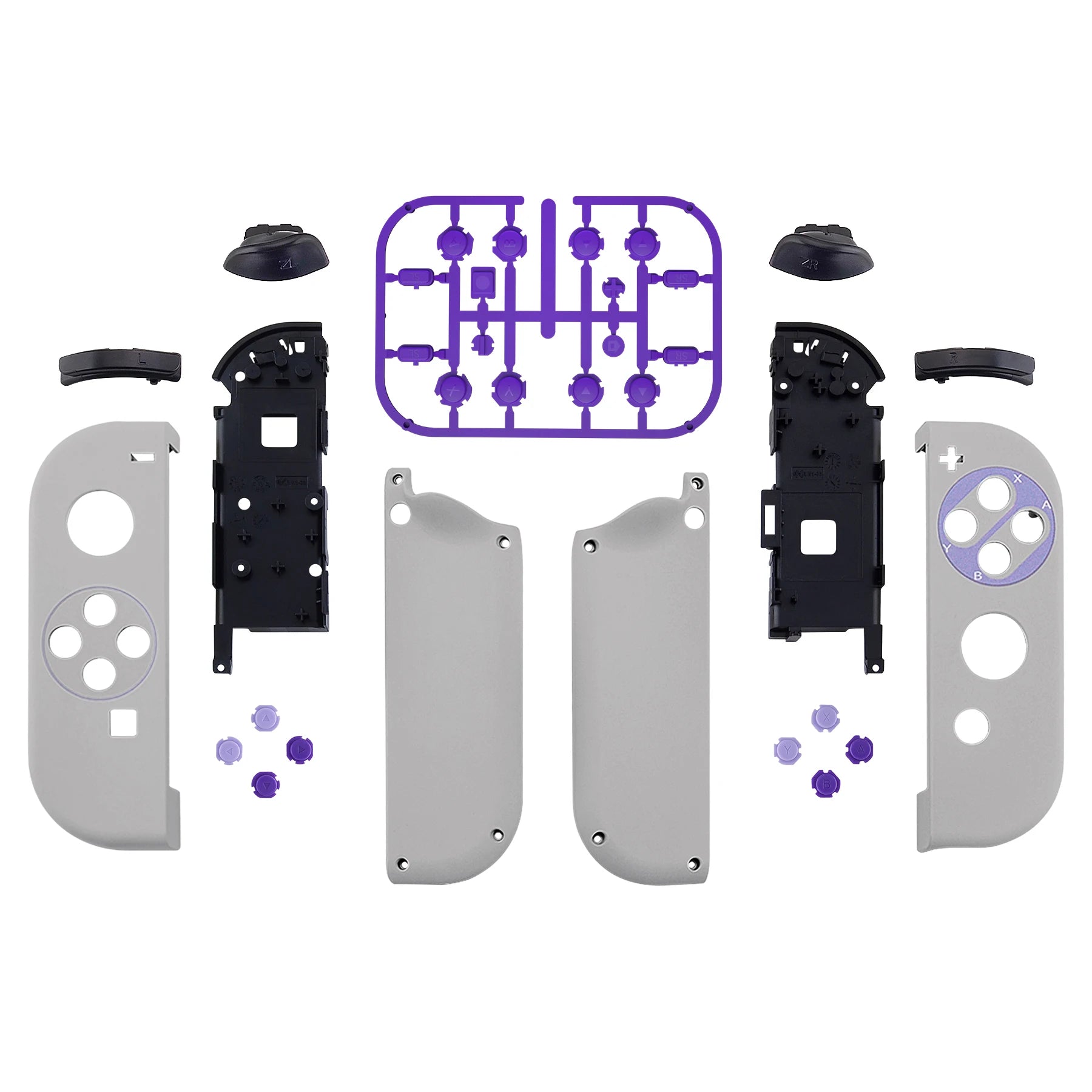 eXtremeRate Housing Shell Case With Full Set Buttons for NS Switch JoyCon & OLED - Classics SNES Style
