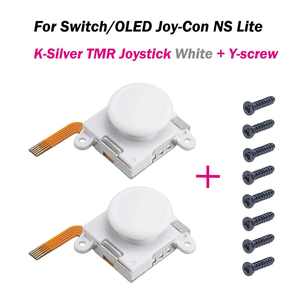 2/4/10pcs K-SILVER JS19 TMR Electromagnetic Joystick for Switch/NS OLED JoyCon NS Lite Replacement 3D Analog White ThumbStick