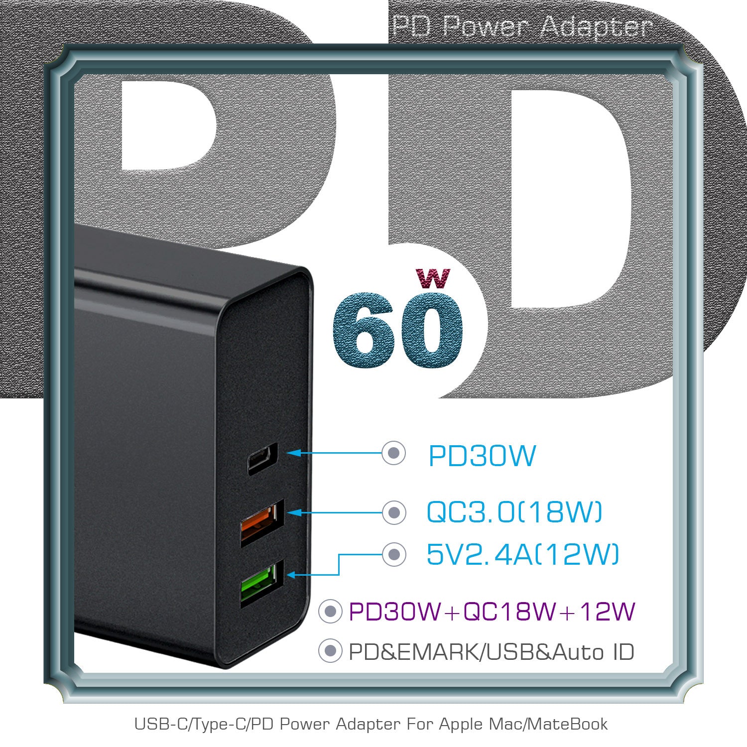 PD60W Multi-Port USB Charger for Nintendo Devices